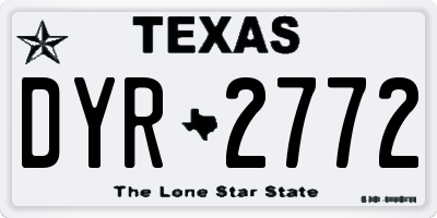 TX license plate DYR2772
