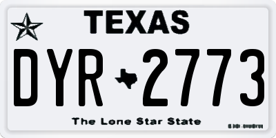 TX license plate DYR2773