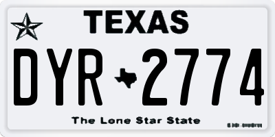 TX license plate DYR2774