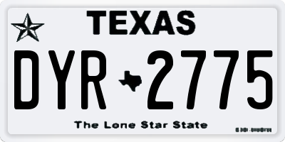 TX license plate DYR2775