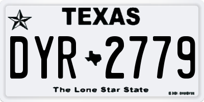 TX license plate DYR2779