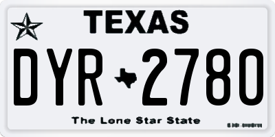TX license plate DYR2780