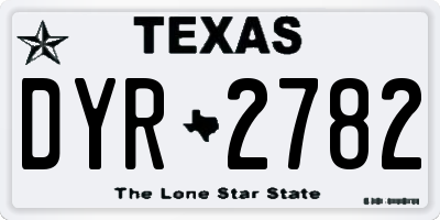 TX license plate DYR2782