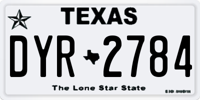 TX license plate DYR2784