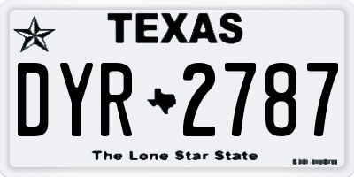 TX license plate DYR2787
