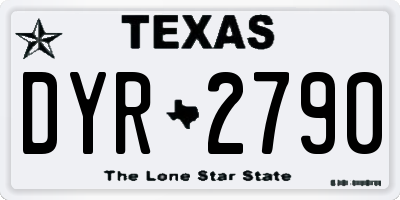 TX license plate DYR2790