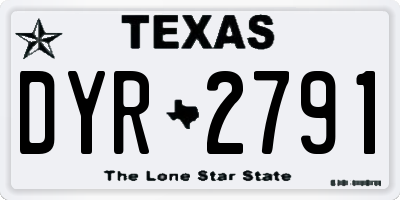 TX license plate DYR2791