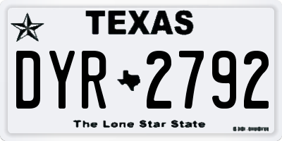 TX license plate DYR2792