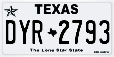 TX license plate DYR2793