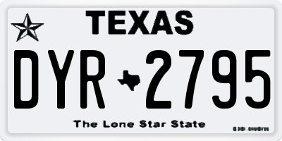 TX license plate DYR2795