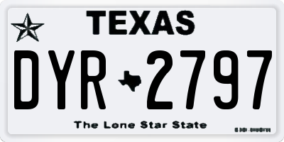 TX license plate DYR2797