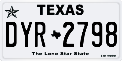 TX license plate DYR2798