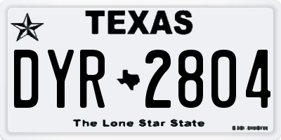 TX license plate DYR2804