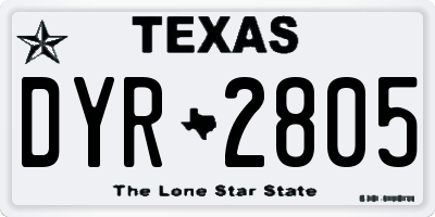 TX license plate DYR2805