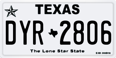 TX license plate DYR2806