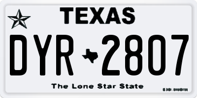 TX license plate DYR2807