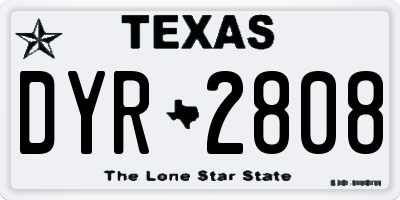 TX license plate DYR2808