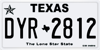 TX license plate DYR2812