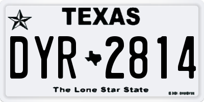 TX license plate DYR2814
