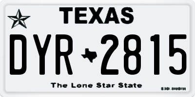 TX license plate DYR2815