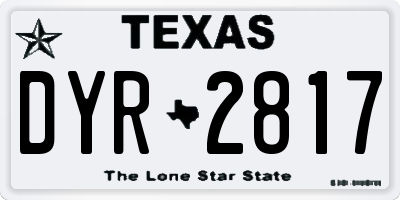 TX license plate DYR2817