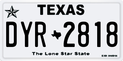 TX license plate DYR2818