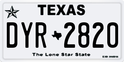 TX license plate DYR2820