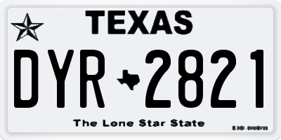 TX license plate DYR2821