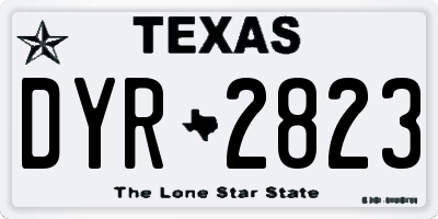 TX license plate DYR2823