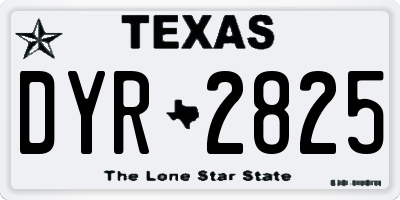 TX license plate DYR2825