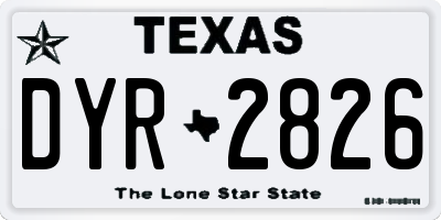 TX license plate DYR2826