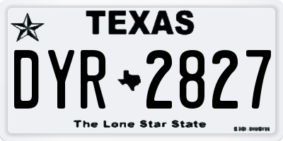 TX license plate DYR2827