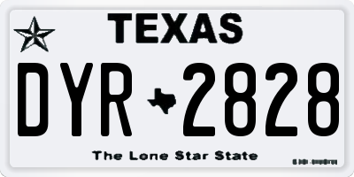 TX license plate DYR2828