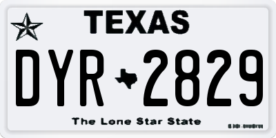 TX license plate DYR2829