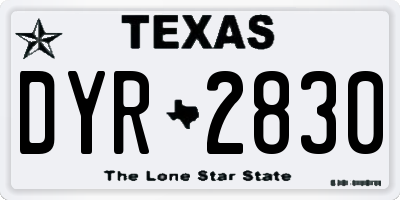 TX license plate DYR2830