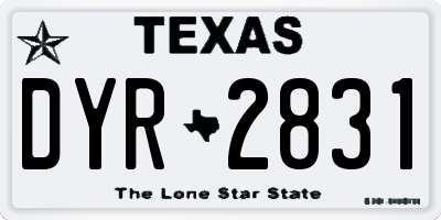 TX license plate DYR2831