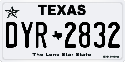 TX license plate DYR2832
