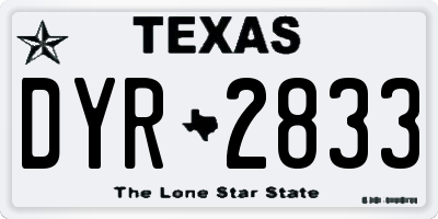 TX license plate DYR2833
