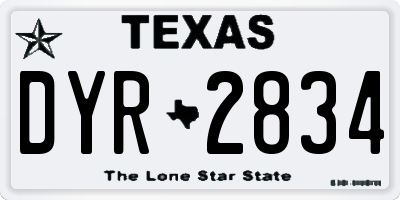 TX license plate DYR2834