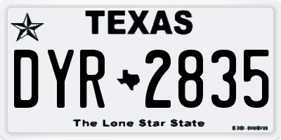TX license plate DYR2835