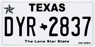 TX license plate DYR2837