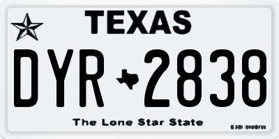 TX license plate DYR2838