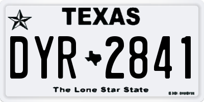 TX license plate DYR2841