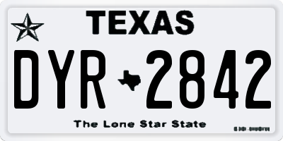TX license plate DYR2842