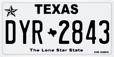 TX license plate DYR2843