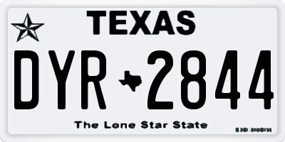 TX license plate DYR2844