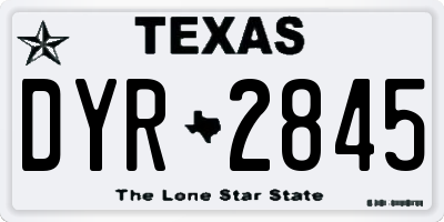 TX license plate DYR2845