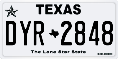 TX license plate DYR2848