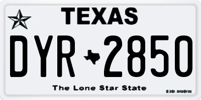 TX license plate DYR2850