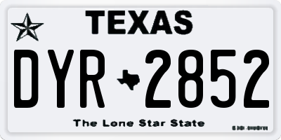 TX license plate DYR2852